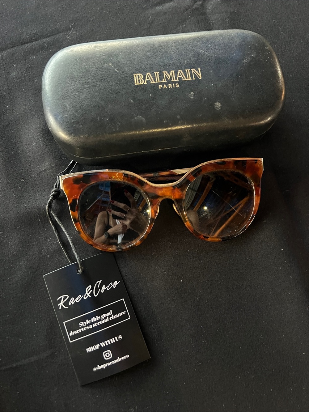 Balmain Women's Tortoiseshell Cat-Eye Sunglasses - Dark Brown Lenses